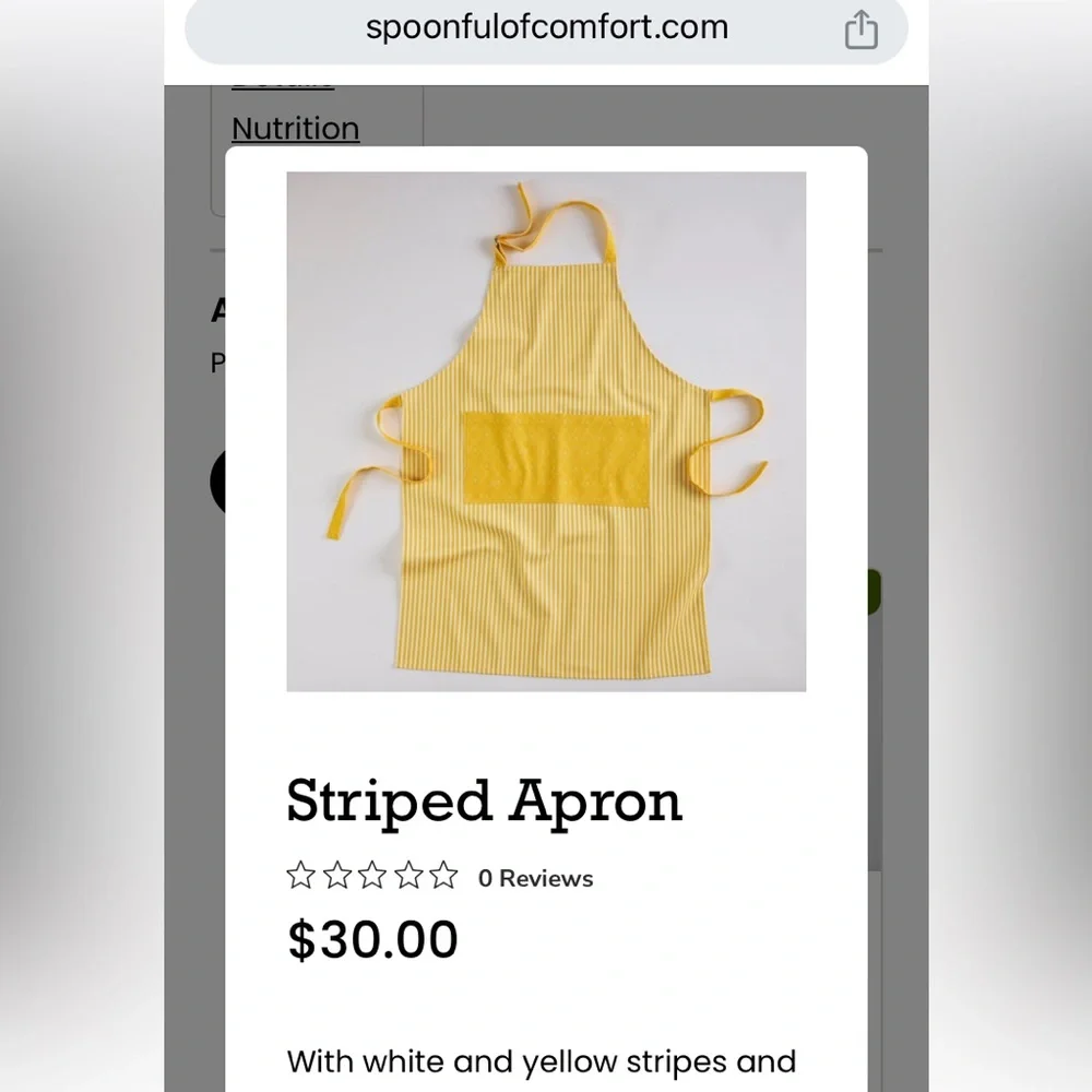 Spoonful of Comfort Yellow Patterned Kitchen Accessories Set & Apron NIB